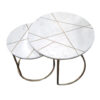 White and Gold Marble Coffee Table Set